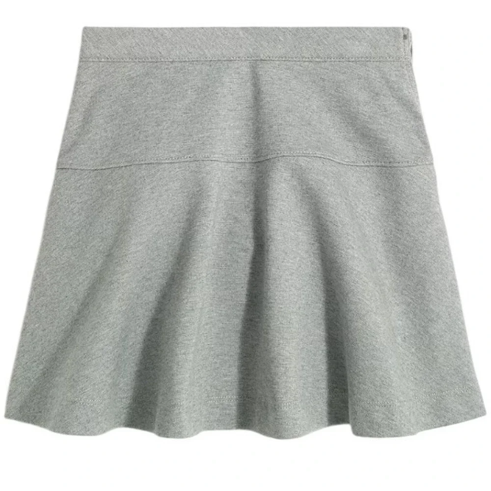 Crewcuts J‎ Crew Girls Heather Gray Jersey Skater Skirt Side Zip Size 12 NEW